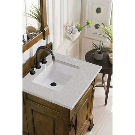 James Martin Vanities Brookfield 26in Single Vanity, Country Oak w/ 3 CM Eternal Serena Quartz Top 147-114-V26-COK-3ESR